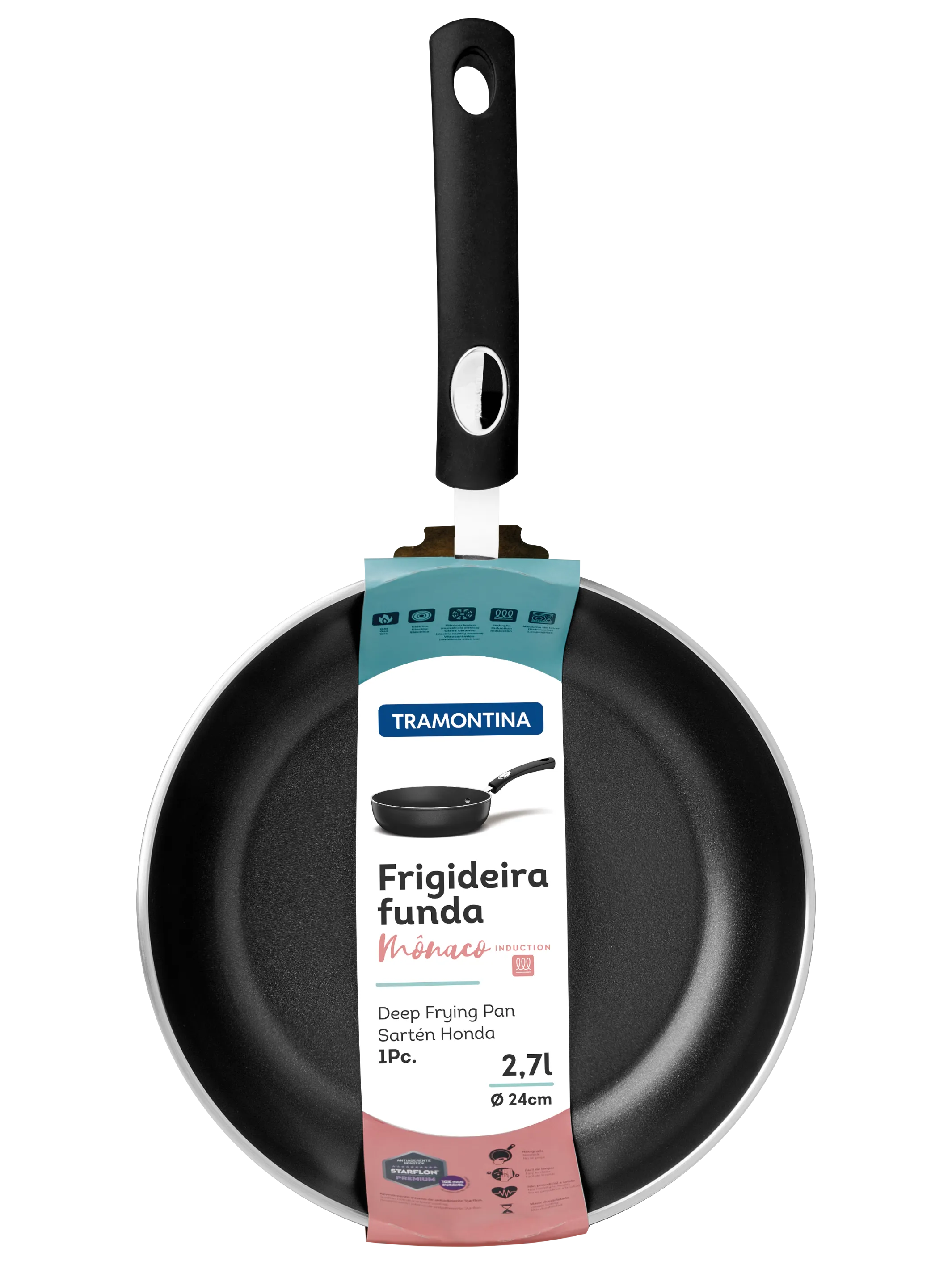 Mônaco Indukciós wok Starflon Premium bevonattal