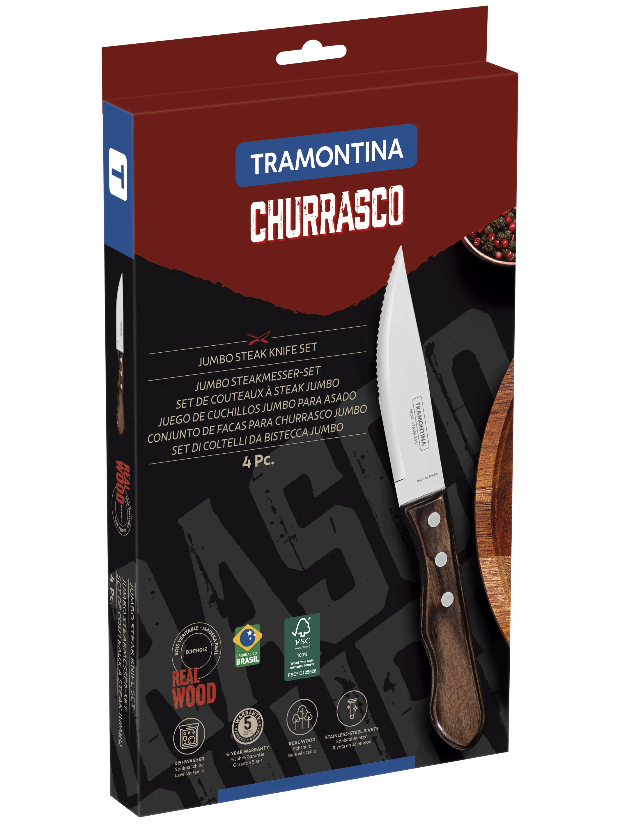 Tramontina 29899150 Churrasco Jumbo steak kés 4db