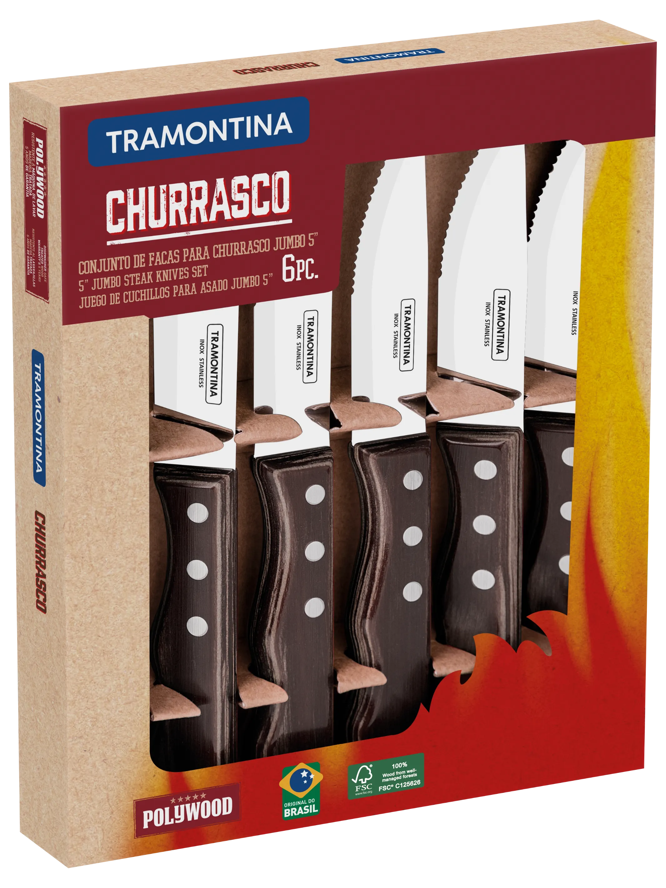 Tramontina 29899164 Churrasco Jumbo steak kés 6db
