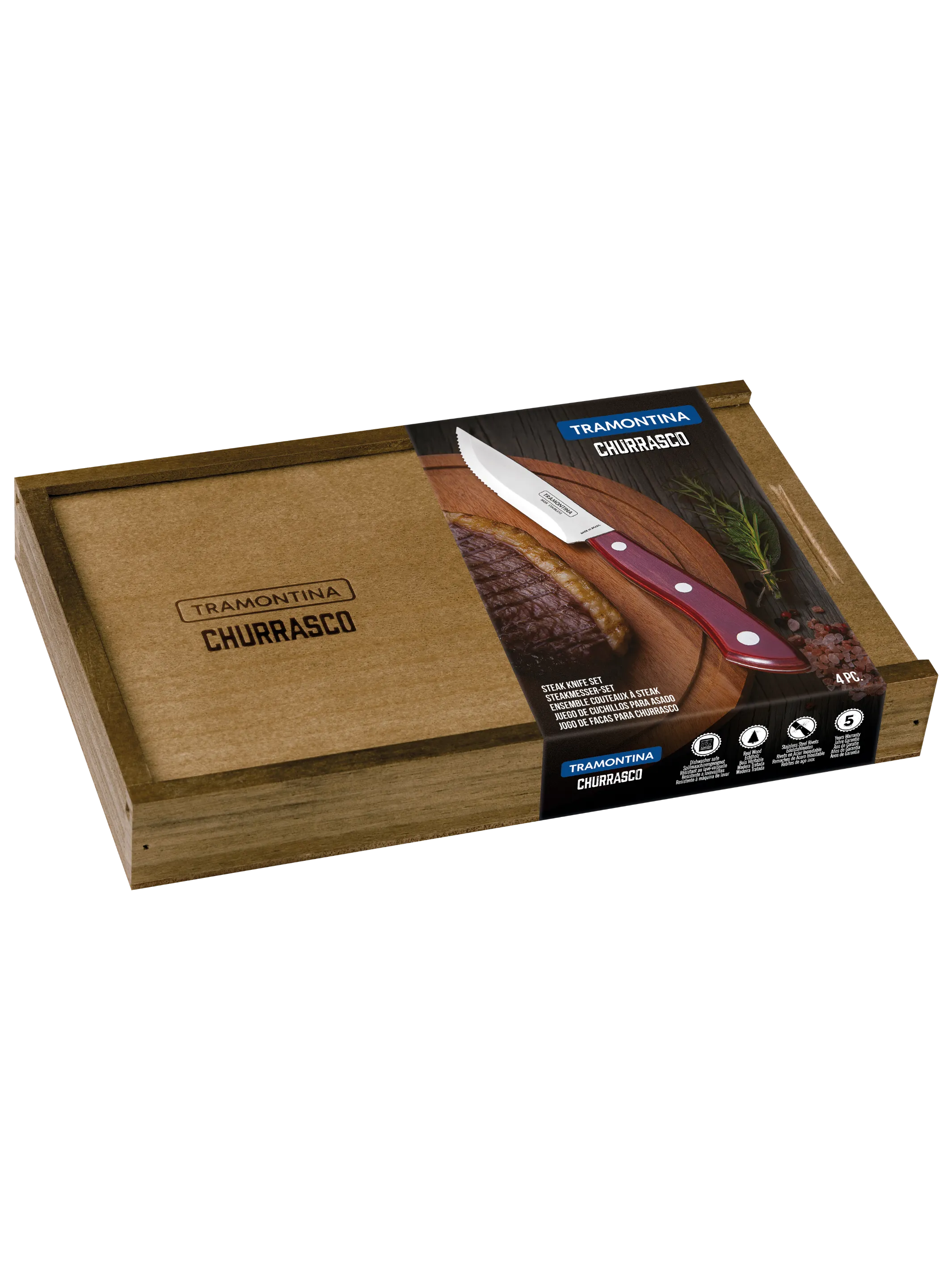 Tramontina 29899513 Churrasco Bueno kés szett fa dobozban 4db