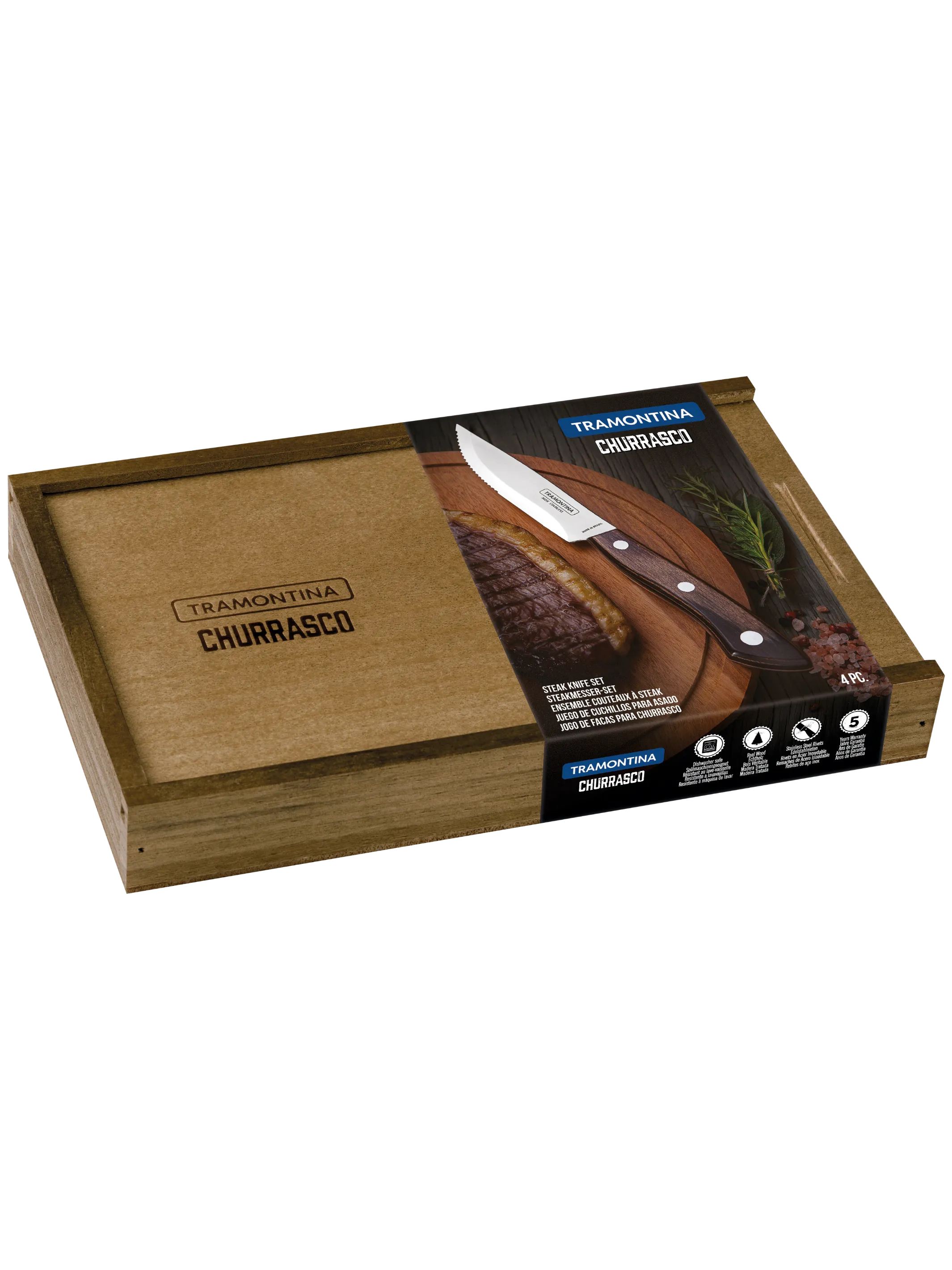 Tramontina 29899513 Churrasco Bueno kés szett fa dobozban 4db