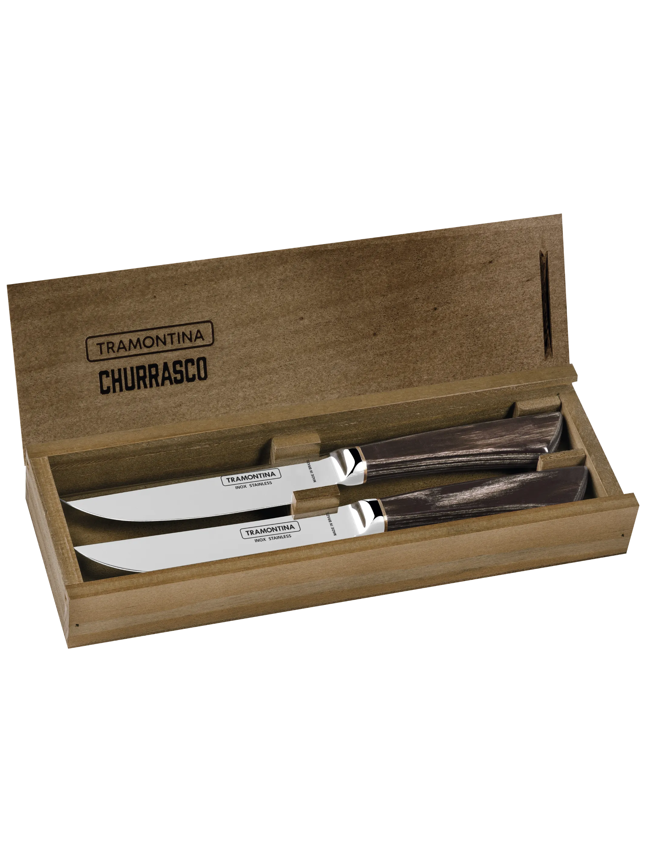 Churrasco Pampas kovácsoltvas steak kés szett fa dobozban 2db